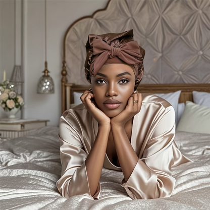 Bonnet de nuit en soie douce pour cheveux délicats - PanierRoyale