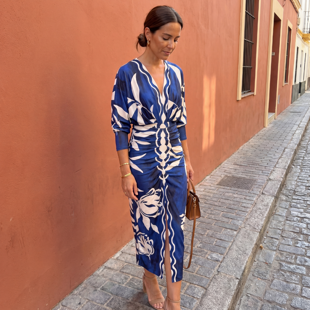 Robe Femme Fluide Coupe Croisée Décolleté en V