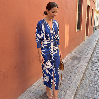 Robe Femme Fluide Coupe Croisée Décolleté en V