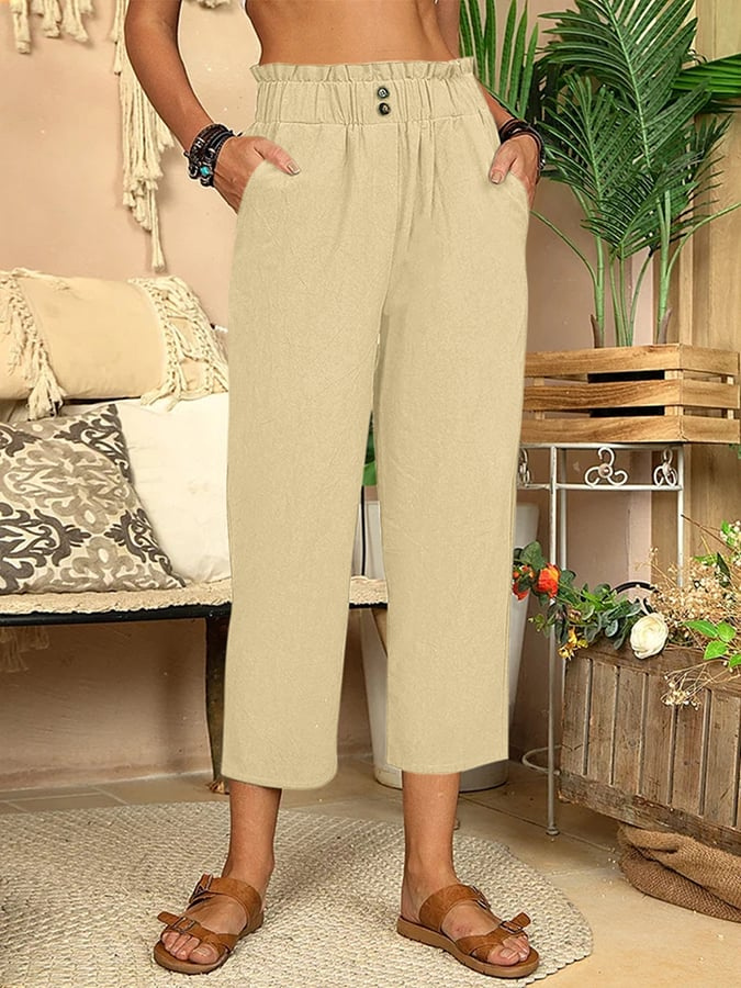 Pantalon Femme Confort Coton Élégant - PanierRoyale