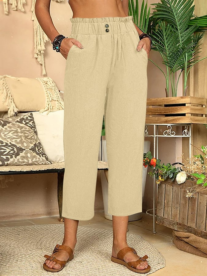 Pantalon Femme Confort Coton Élégant - PanierRoyale