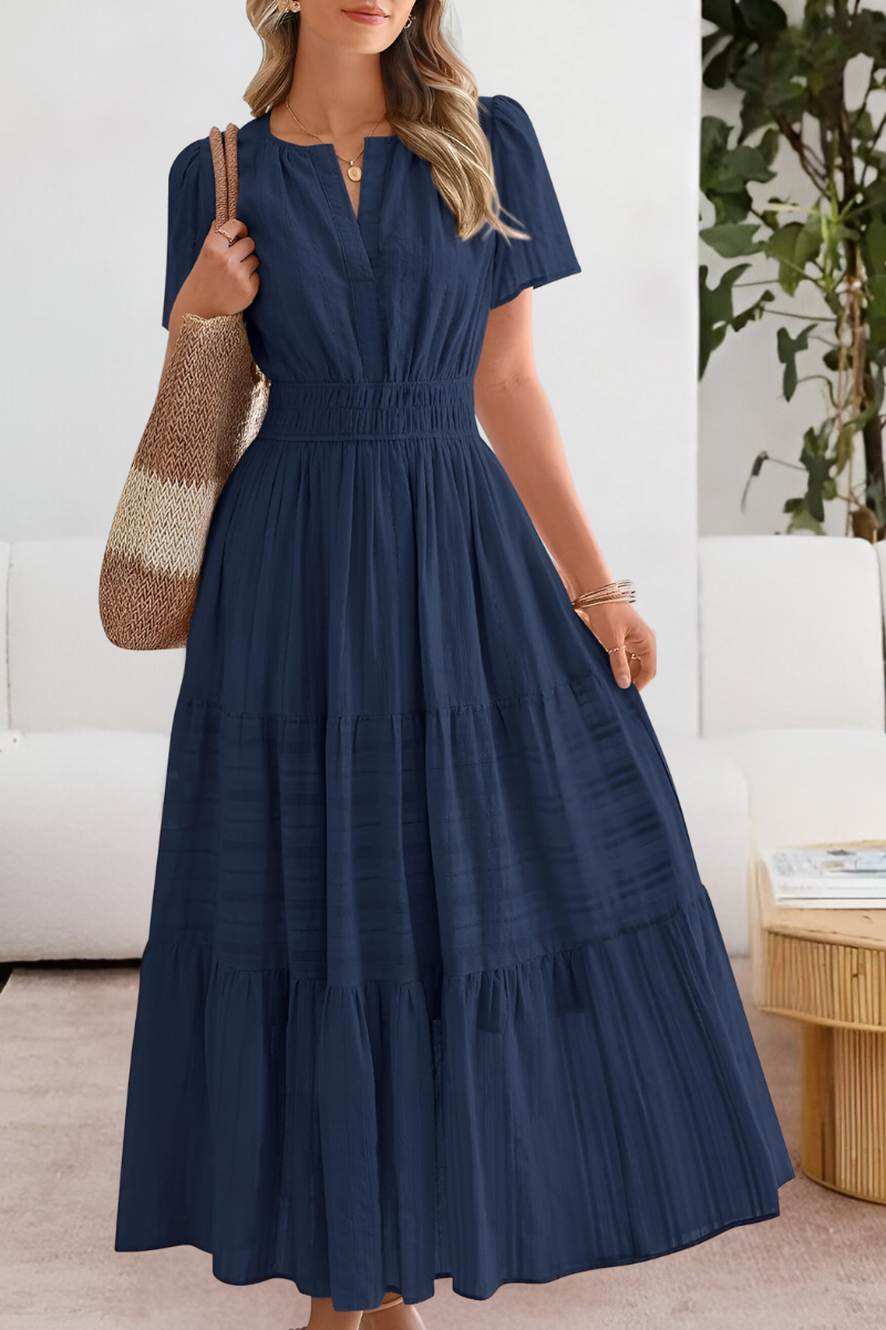 Robe Midi Femme Fluide Confortable Coupe Bohème