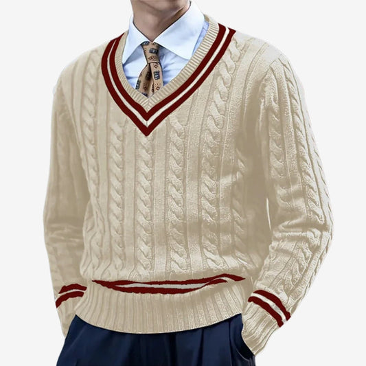 Pull Col V Classique Manches Longues - PanierRoyale