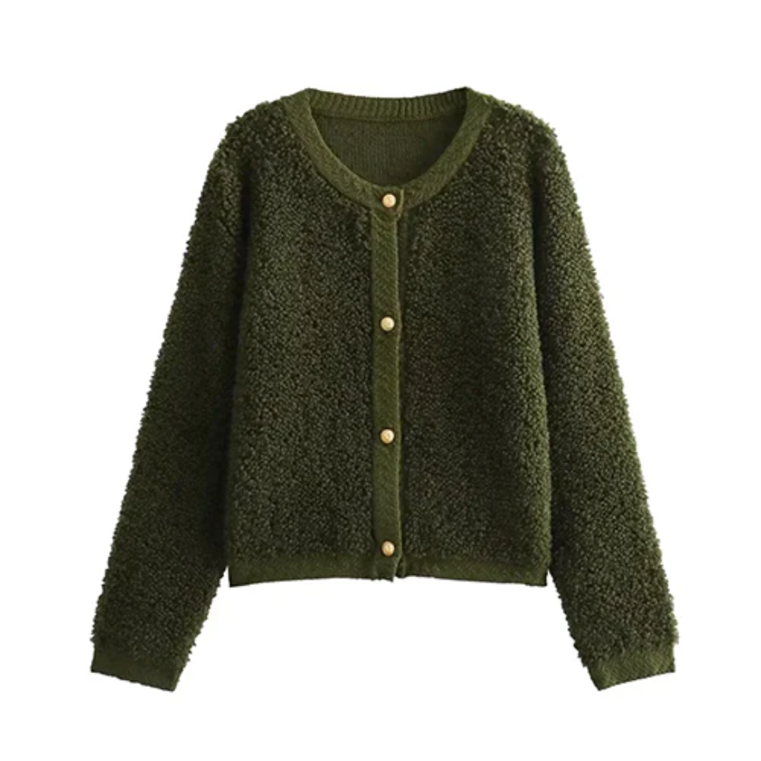 Cardigan Femme Court en Maille Douce pour Hiver - PanierRoyale
