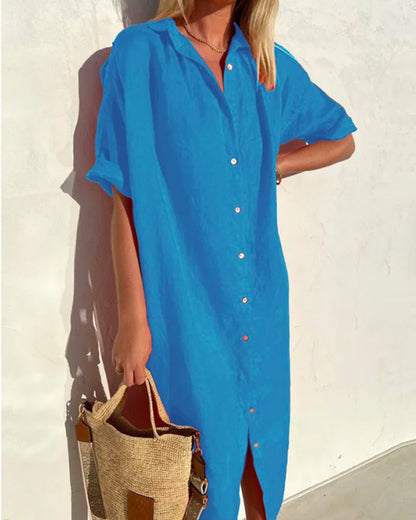 Robe Femme Rouge Été Manches Courtes