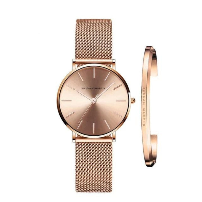 Montre Femme Chic en Métal avec Bracelet Ajustable - PanierRoyale