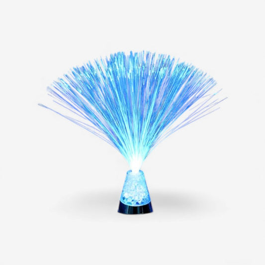 Lampe Fibre Optique Colorée avec Base en Verre Élégant - PanierRoyale