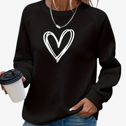 Pull à Manches Longues Cœur Douillet pour Femme - PanierRoyale