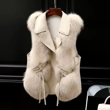 Gilet Femme Fausse Fourrure Doux et Chic