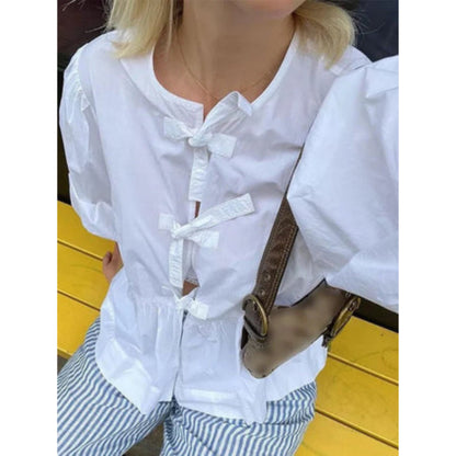 Blouse Femme Élégante Manches Bouffantes - PanierRoyale