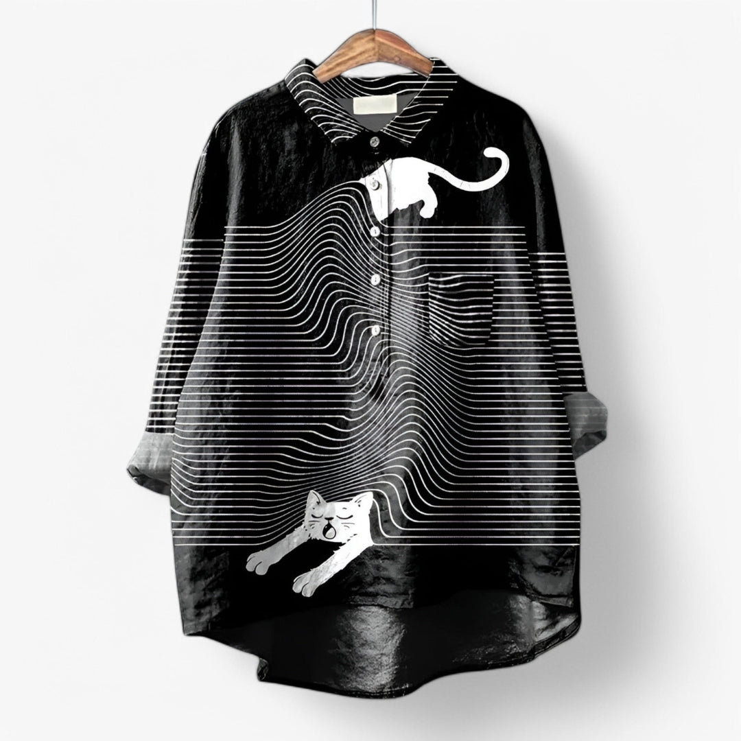 Chemise Humoristique Chien Manches Longues Coton