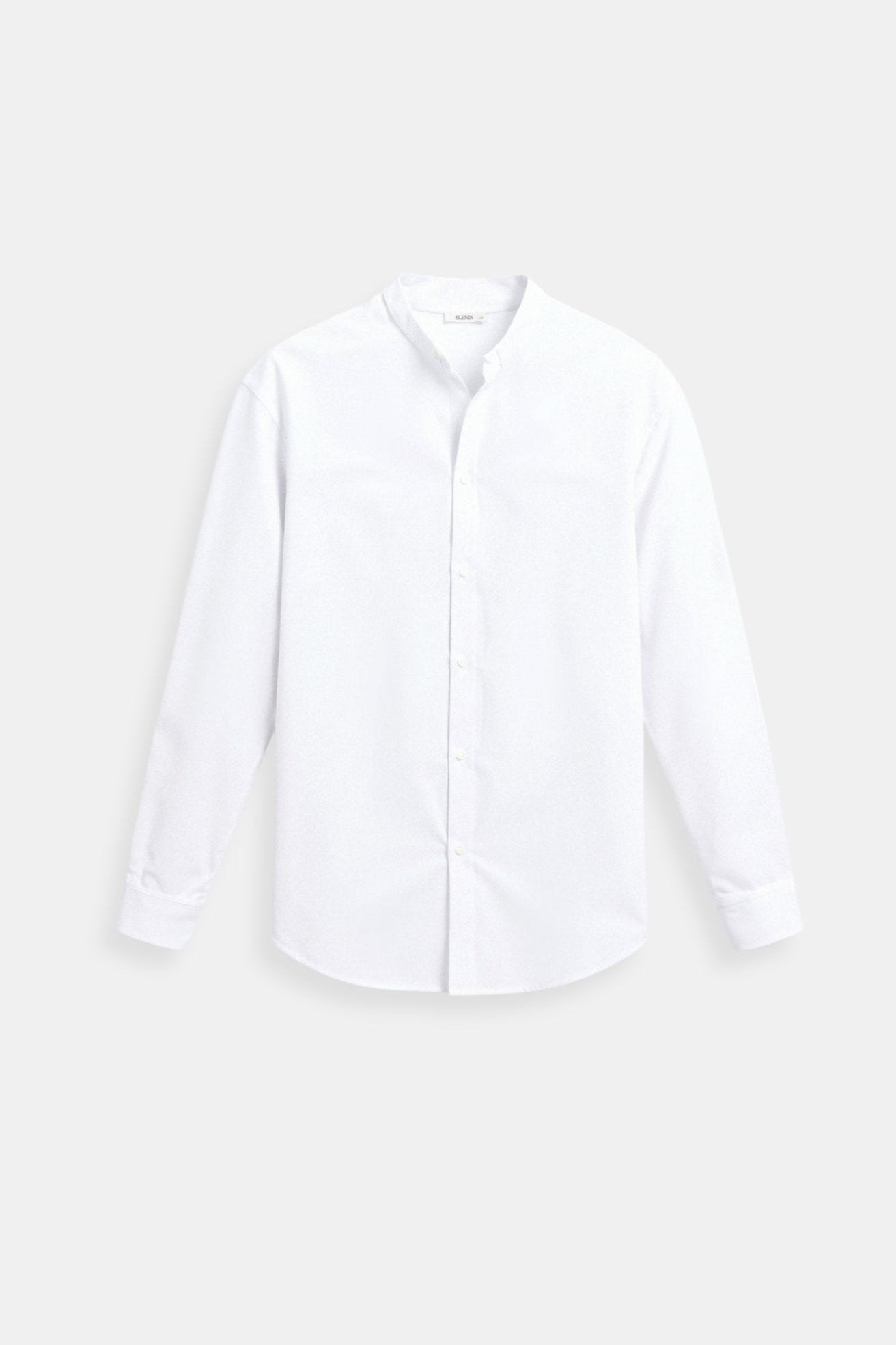 Chemise à Col Montant Blanc Classique - BerlinGlamour
