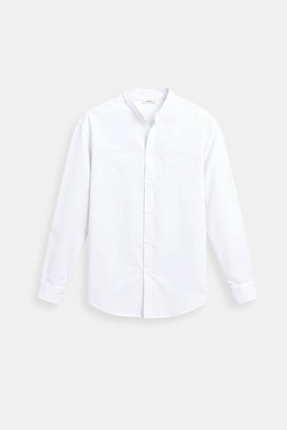 Chemise à Col Montant Blanc Classique - BerlinGlamour