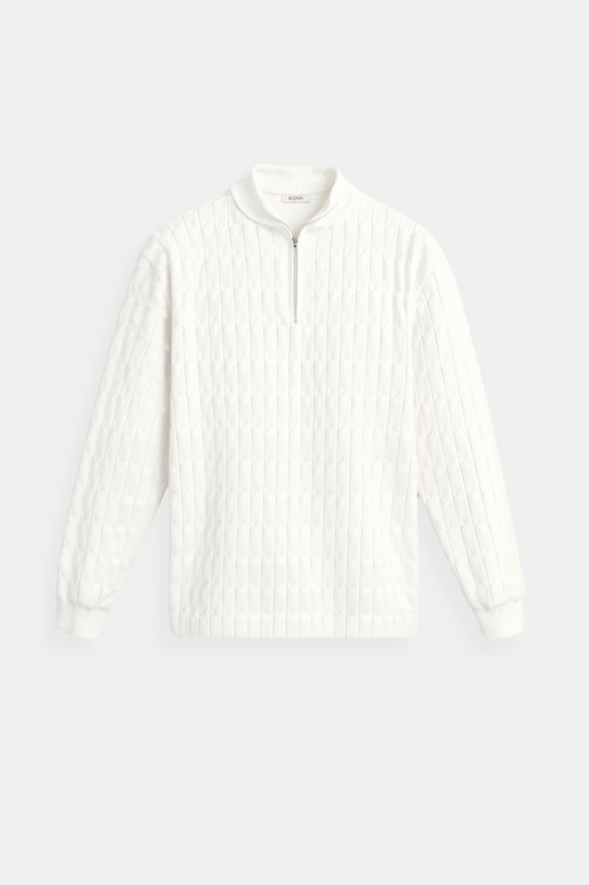 Pull-over Col Rond zippé Élégant et Chaud pour Hiver - BerlinGlamour