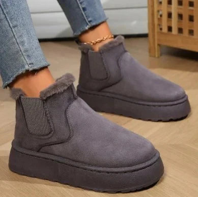 Bottines Femme Hiver Chauffantes À Lacets avec Semelle Crantée
