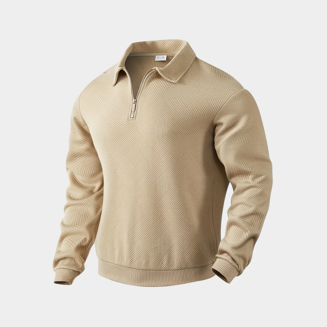 Sweat Homme à Carreaux Molletonné avec Capuche et Fermeture Éclair