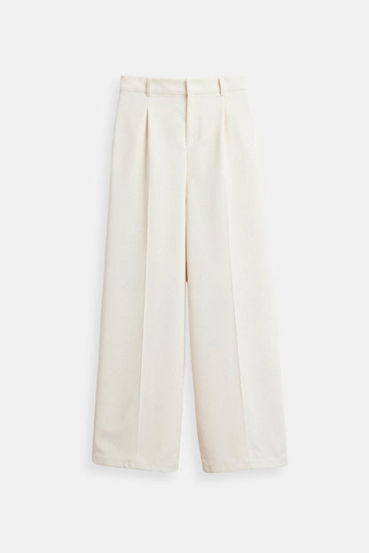 Pantalon Femme Élégant Taille Évasée avec Plis - BerlinGlamour