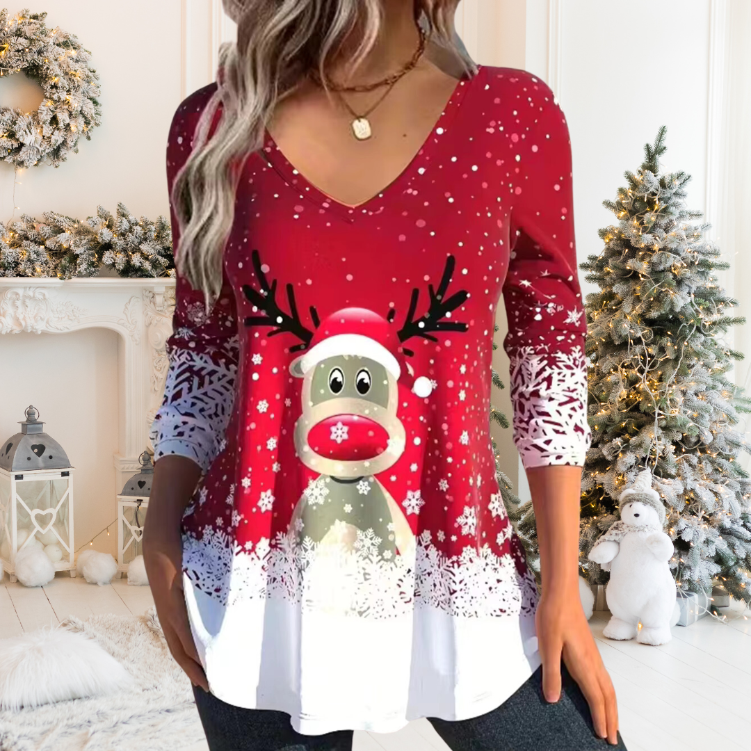 Pull De Noël Pour Femme Col En V