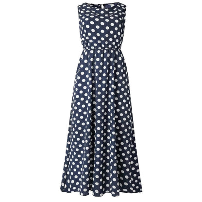 Robe Été sans Manches Fleurs Col Rond