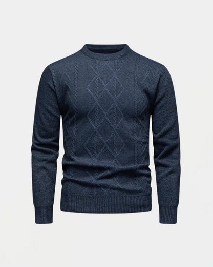Pull Homme Laine Mélangée à Motif Jacquard