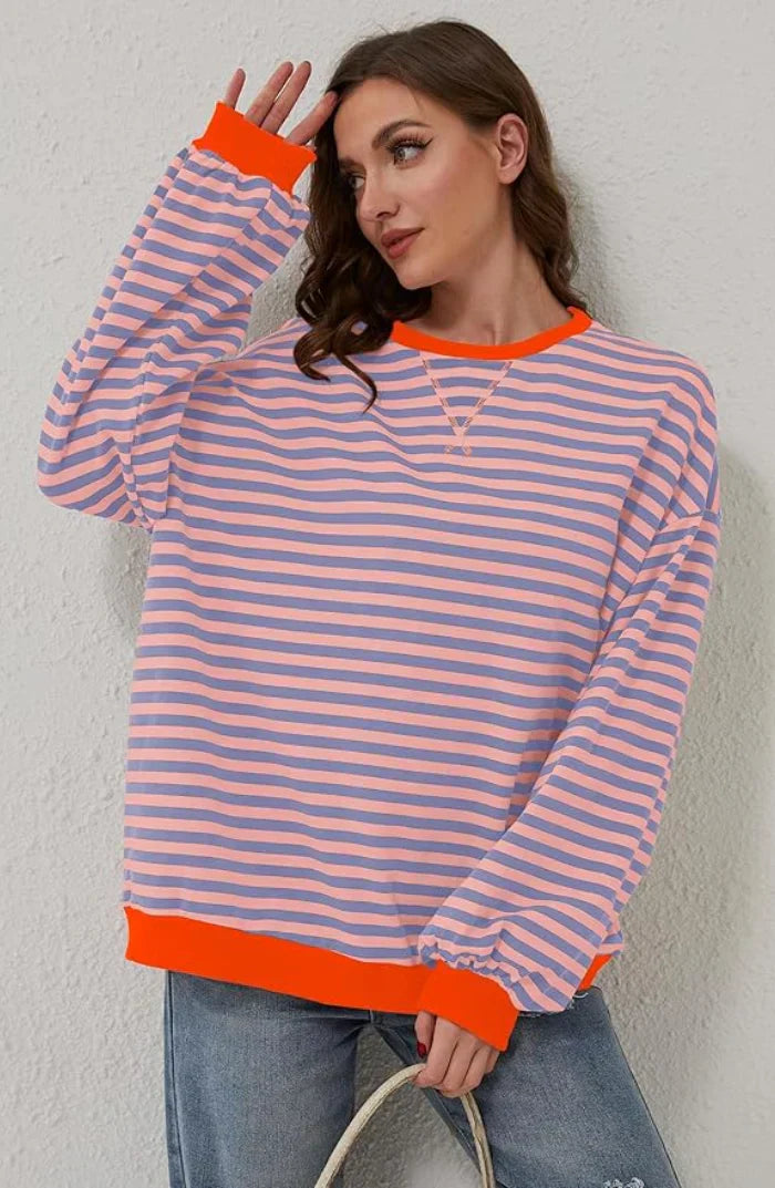 Sweat Grande Taille Rayé Confortable pour Homme