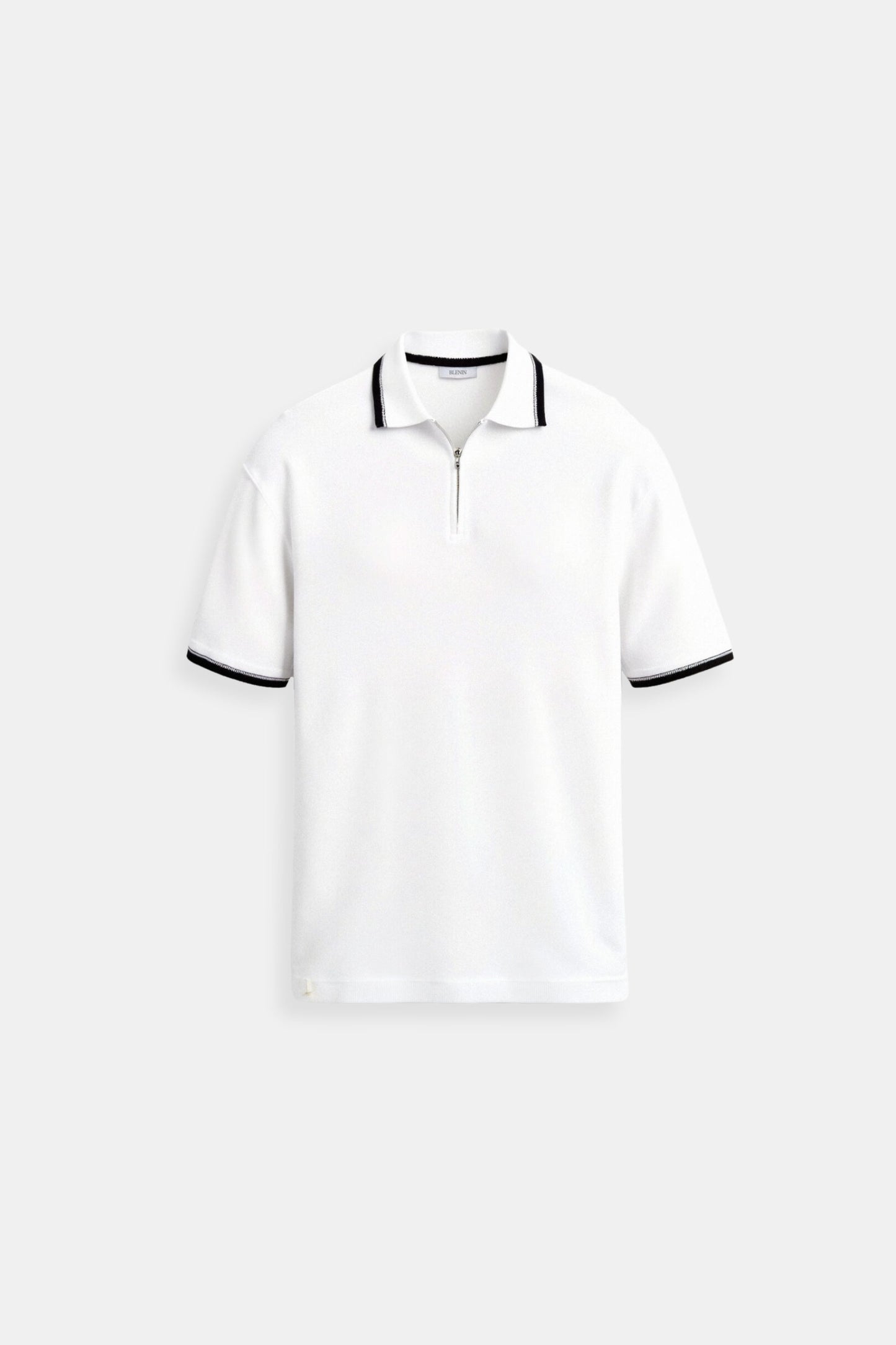 Chemise Polo Classique à Fermeture Éclair Contraste - BerlinGlamour