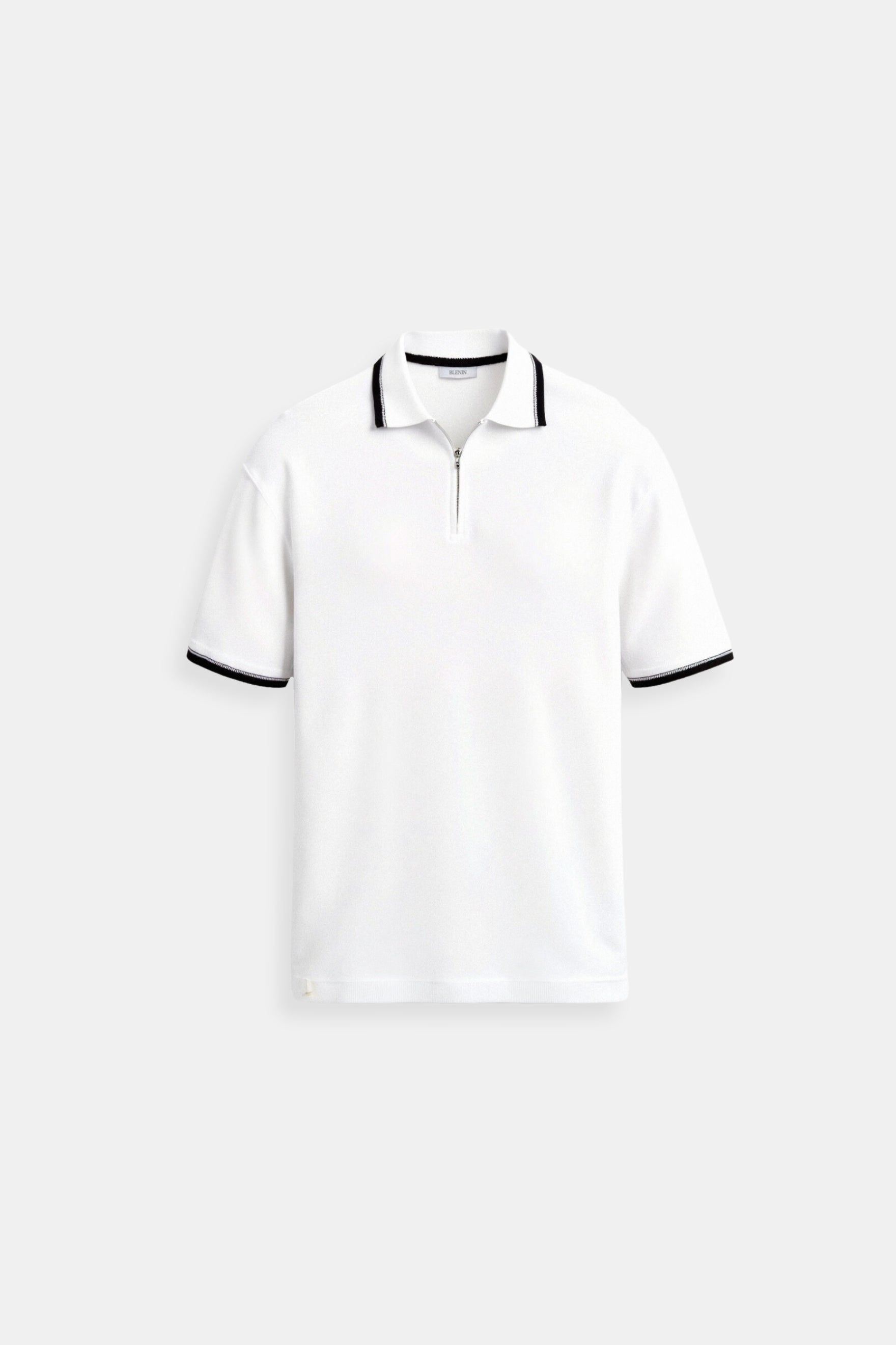 Chemise Polo Classique à Fermeture Éclair Contraste - BerlinGlamour