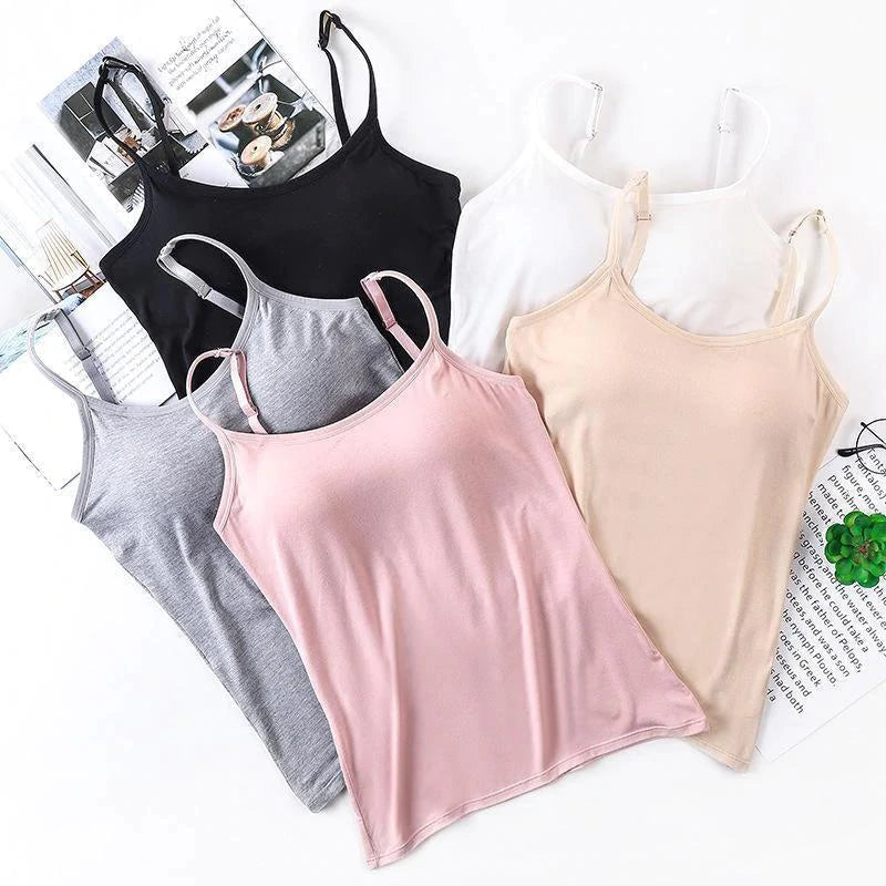 Camisole Femme avec Soutien-gorge Intégré Maille Respirante Maintien - PanierRoyale