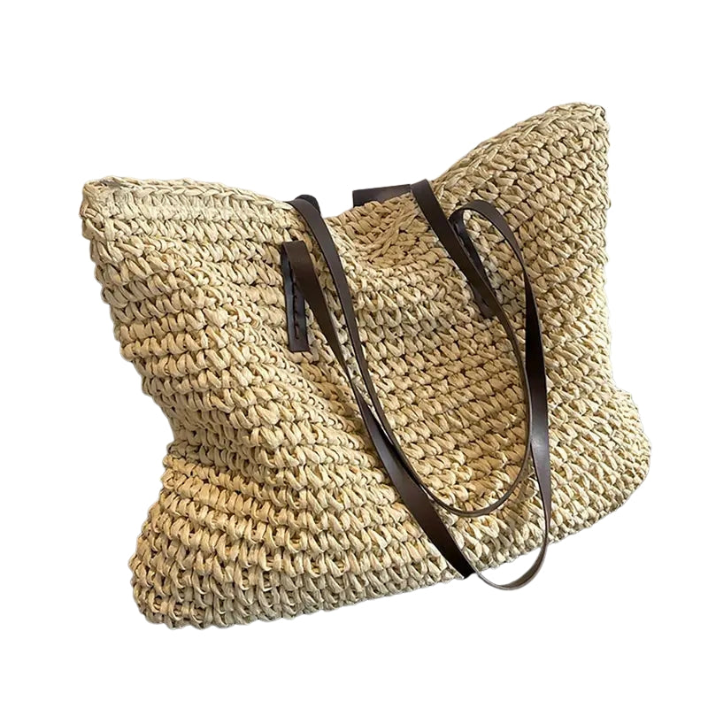Sac à Dos Tressé Grand Volume avec Bretelles Réglables - PanierRoyale