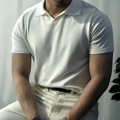 Polo Homme V-Neck Classique Élégant et Polyvalent