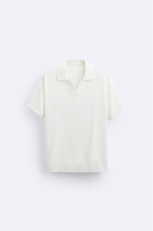 Chemise Poloshirt Coton Blanc Classique - BerlinGlamour