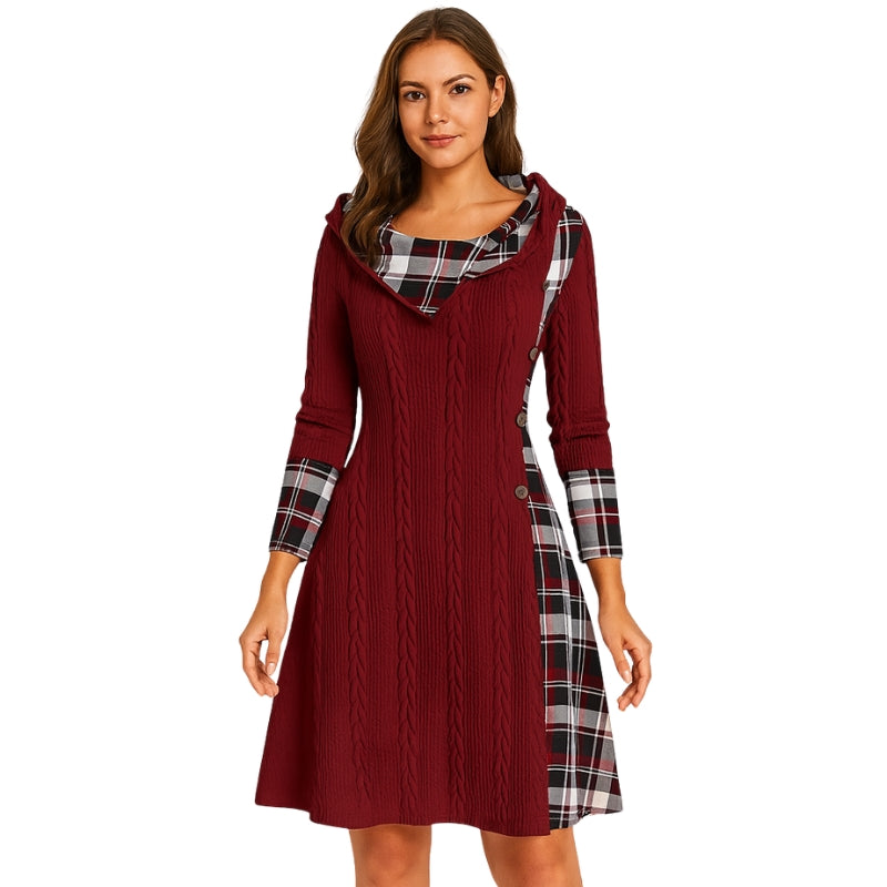 Veste Hiver Capuche Rayée Élégante Femme