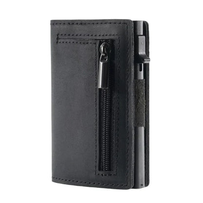 Portefeuille Homme à Fermeture Éclair Cuir