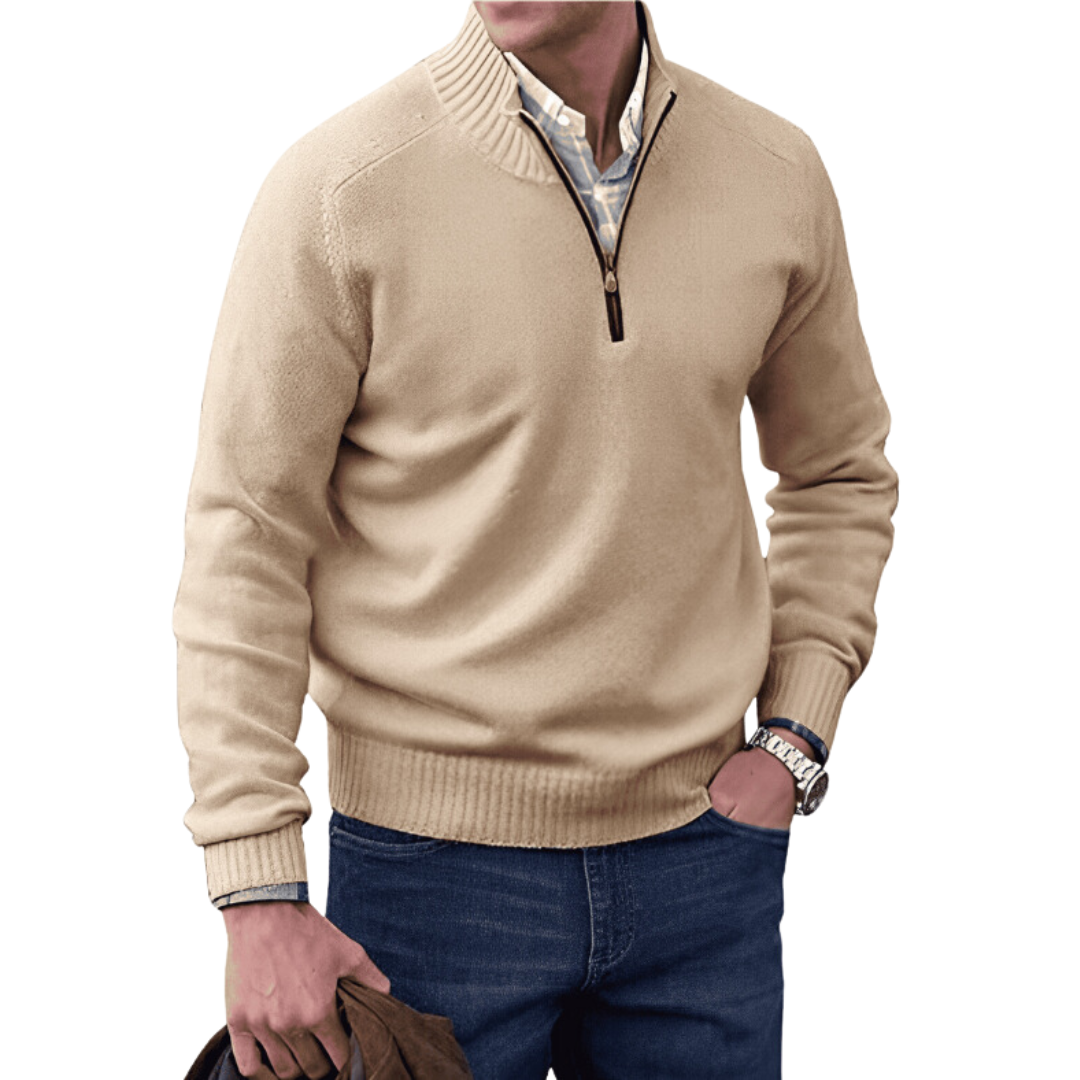 Pull Homme Hiver Doux et Chaude avec Fermeture Éclair - PanierRoyale