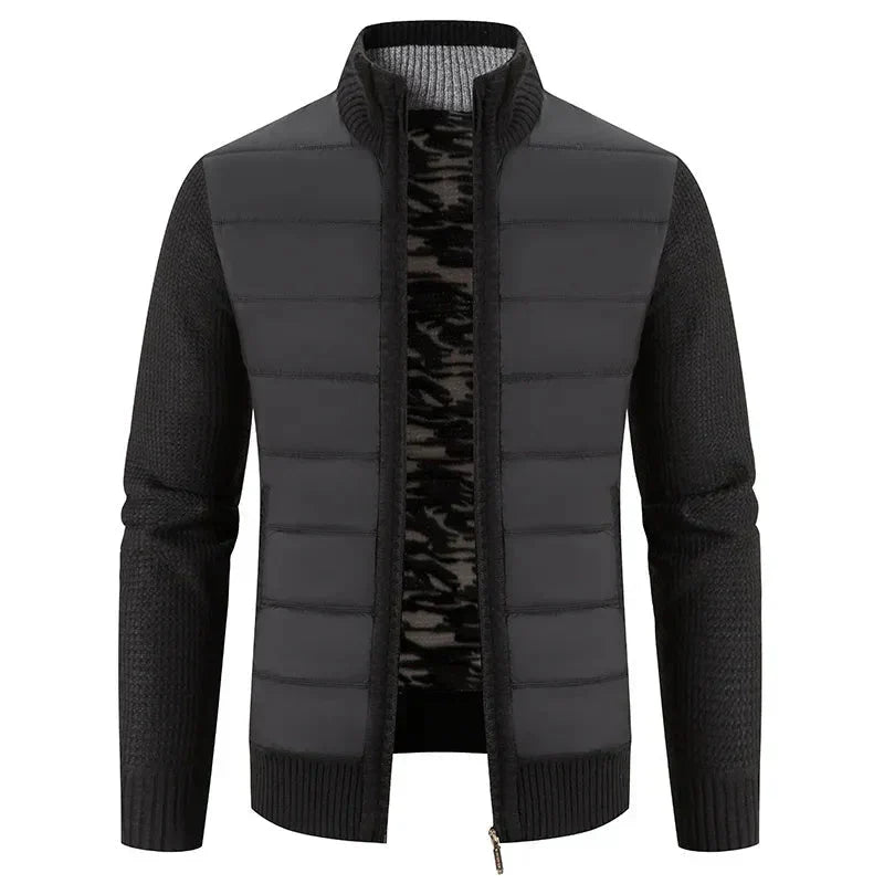 Veste en Maille Col Montant Éclair Zippée
