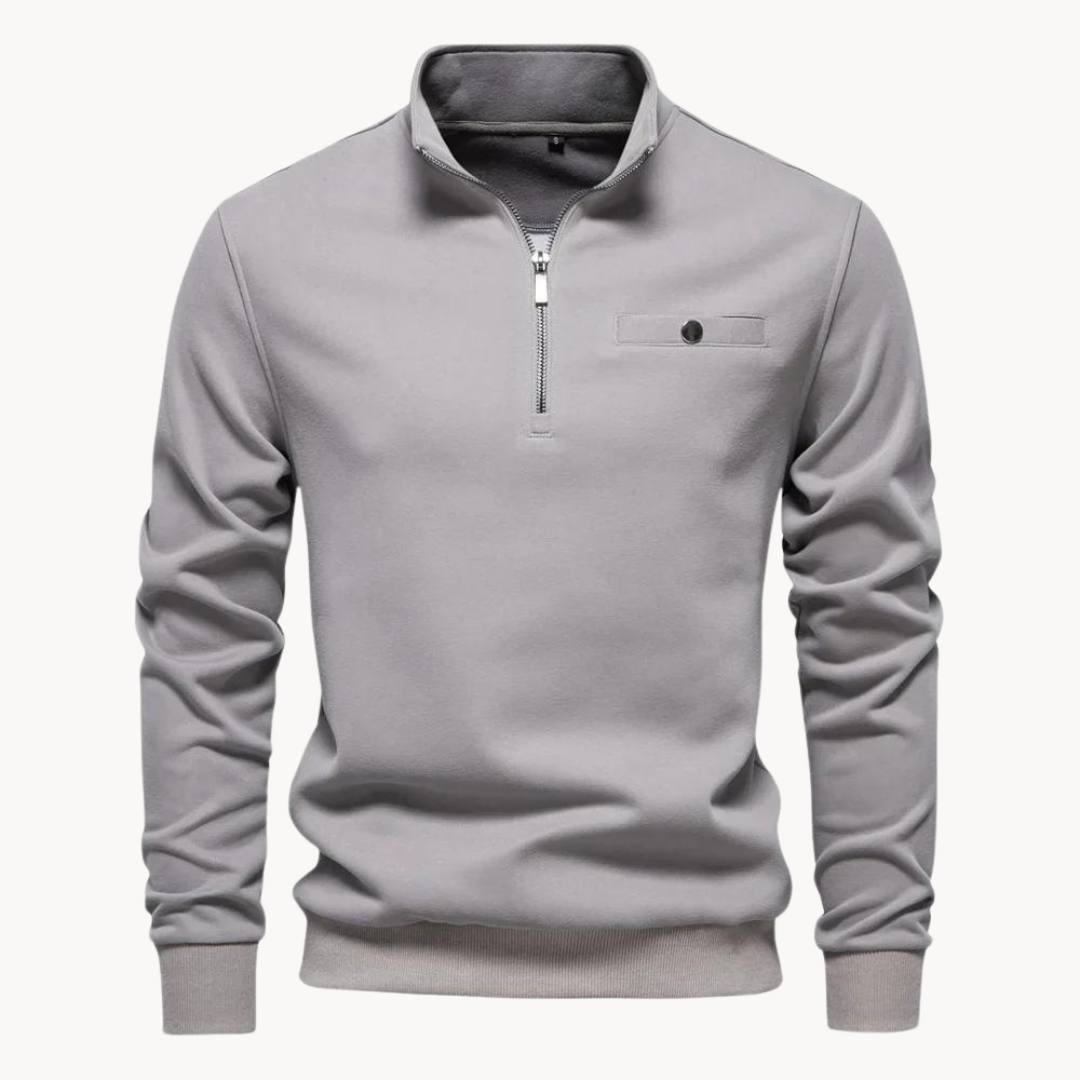 Pull Homme Décontracté Zippe Noir