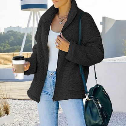 Veste Femme Longue et Élégante en Duvetyn - PanierRoyale