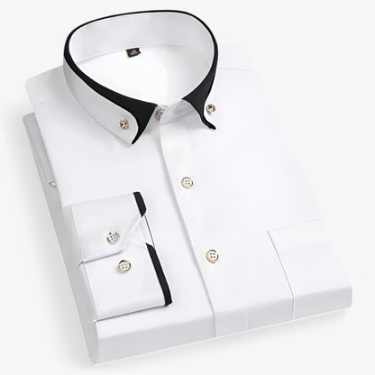 Chemise Homme à Col Contraste Décontractée et Confortable