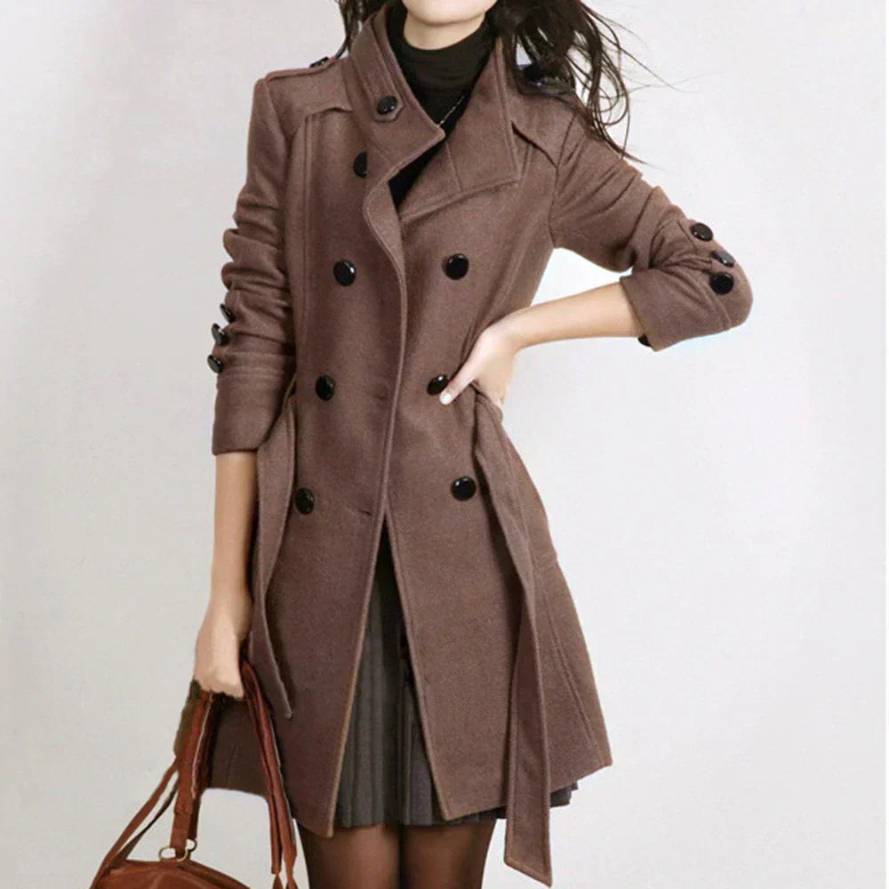 Manteau Femme Hiver Chic avec Ceinture et Manches Longues - PanierRoyale