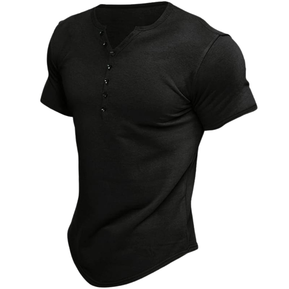 Chemise Homme Casual Col Rond en Coton