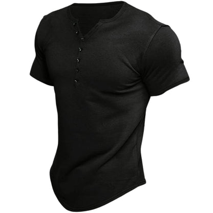 Chemise Homme Casual Col Rond en Coton