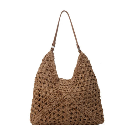 Sac à Main Tressé Élégant Triangle - PanierRoyale