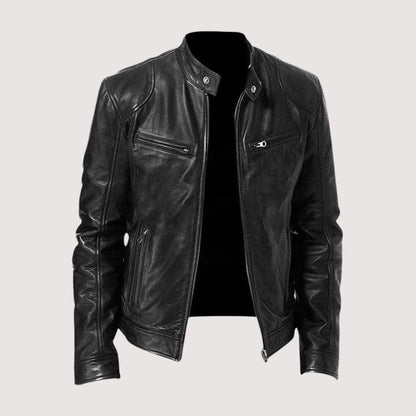Veste Homme Cuir Véritable Coupe Classique Confort Toutes Saisons