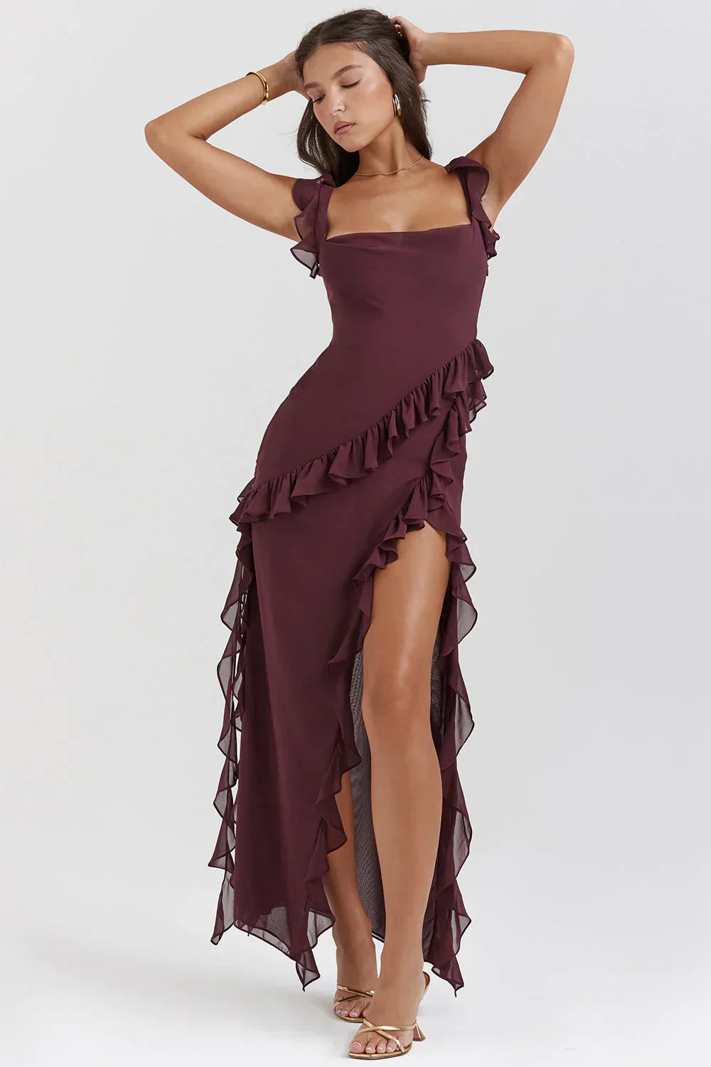 Robe Femme Longue Élégante à Fermeture Éclair