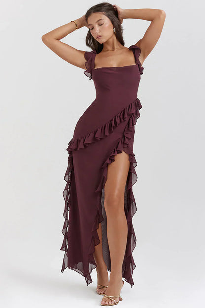 Robe Femme Longue Élégante à Fermeture Éclair