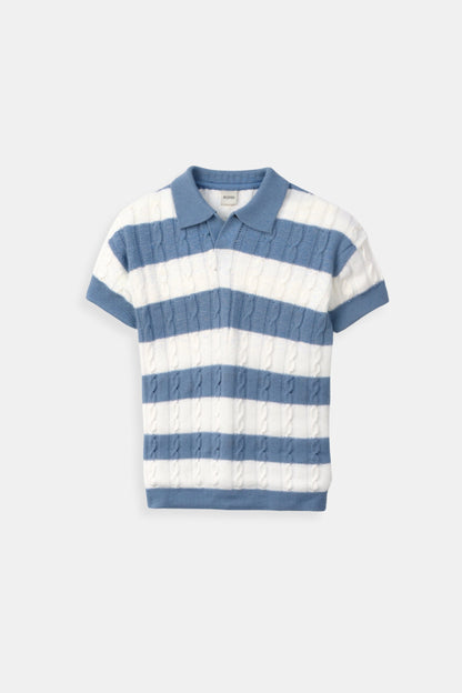 Chemise Polo Homme Rayé Manches Courtes Sport Chic