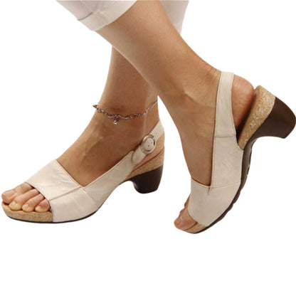 Sandales Talon Haut Féminines avec Sangle Réglable