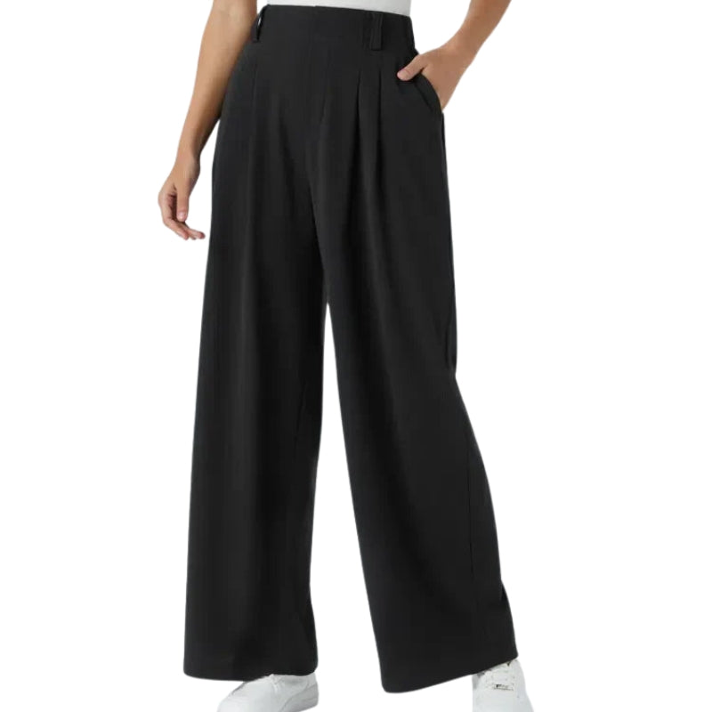 Pantalon Femme Taille Haute Élégant avec Poches Latérales - PanierRoyale