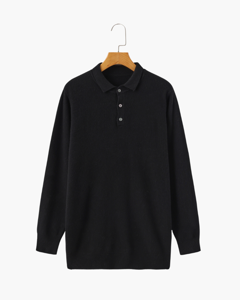 Pull Cashmere Homme Col Polo Élégant