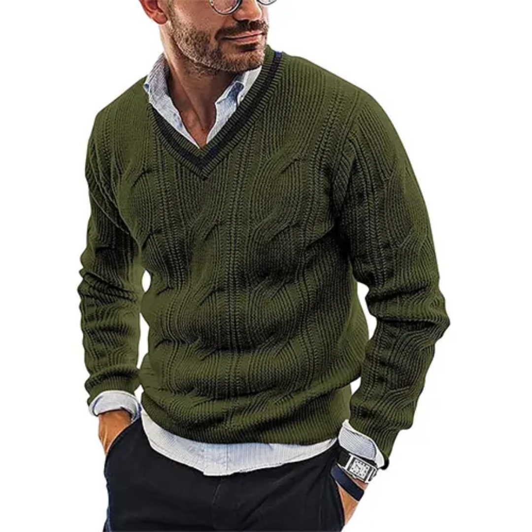 Pull Homme Col V Épais et Chaud - PanierRoyale